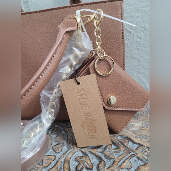 ⚡️Sale Steve Madden Gorgeous Brown Crossbody Satchel with Wallet Keychain - Picture 8 of 13